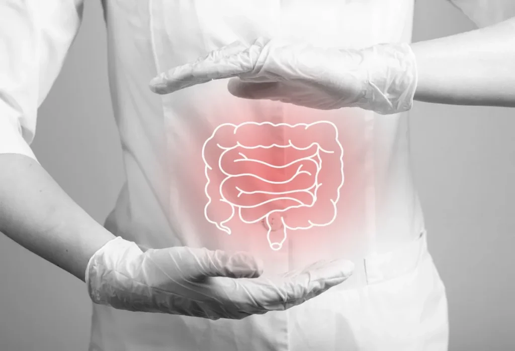 illustration d'un intestin enflammé en raison d'intolérances et d'allergies
